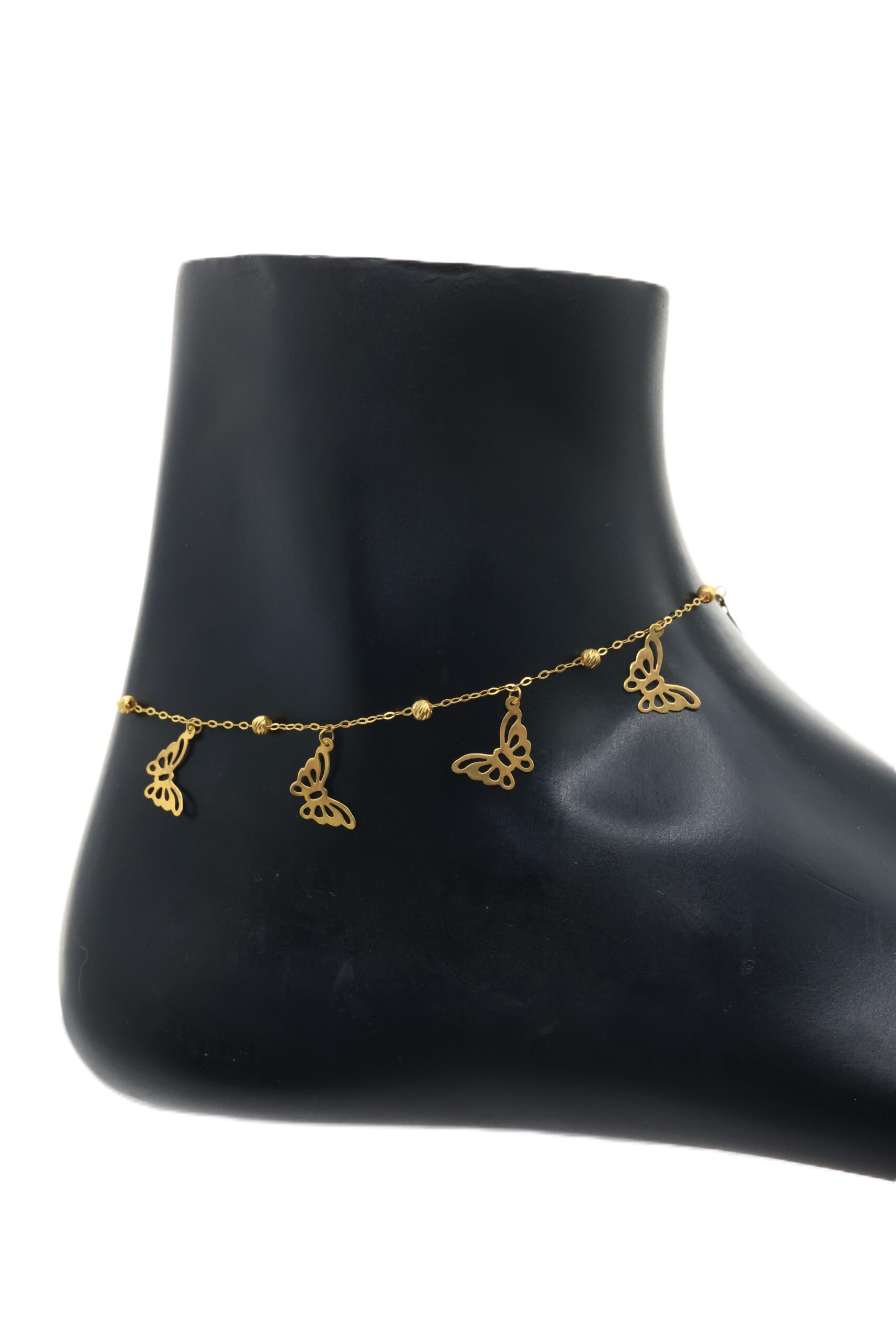 خلخال ذهب فراشات