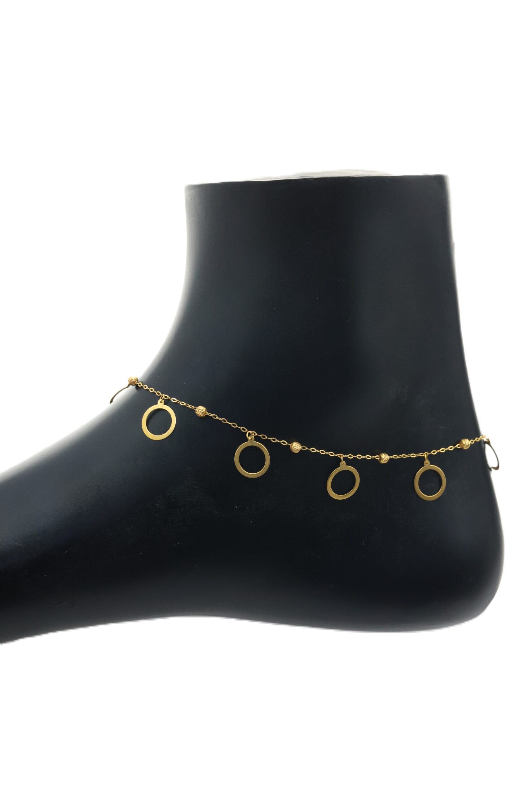 خلخال ذهب حلقات دائرية