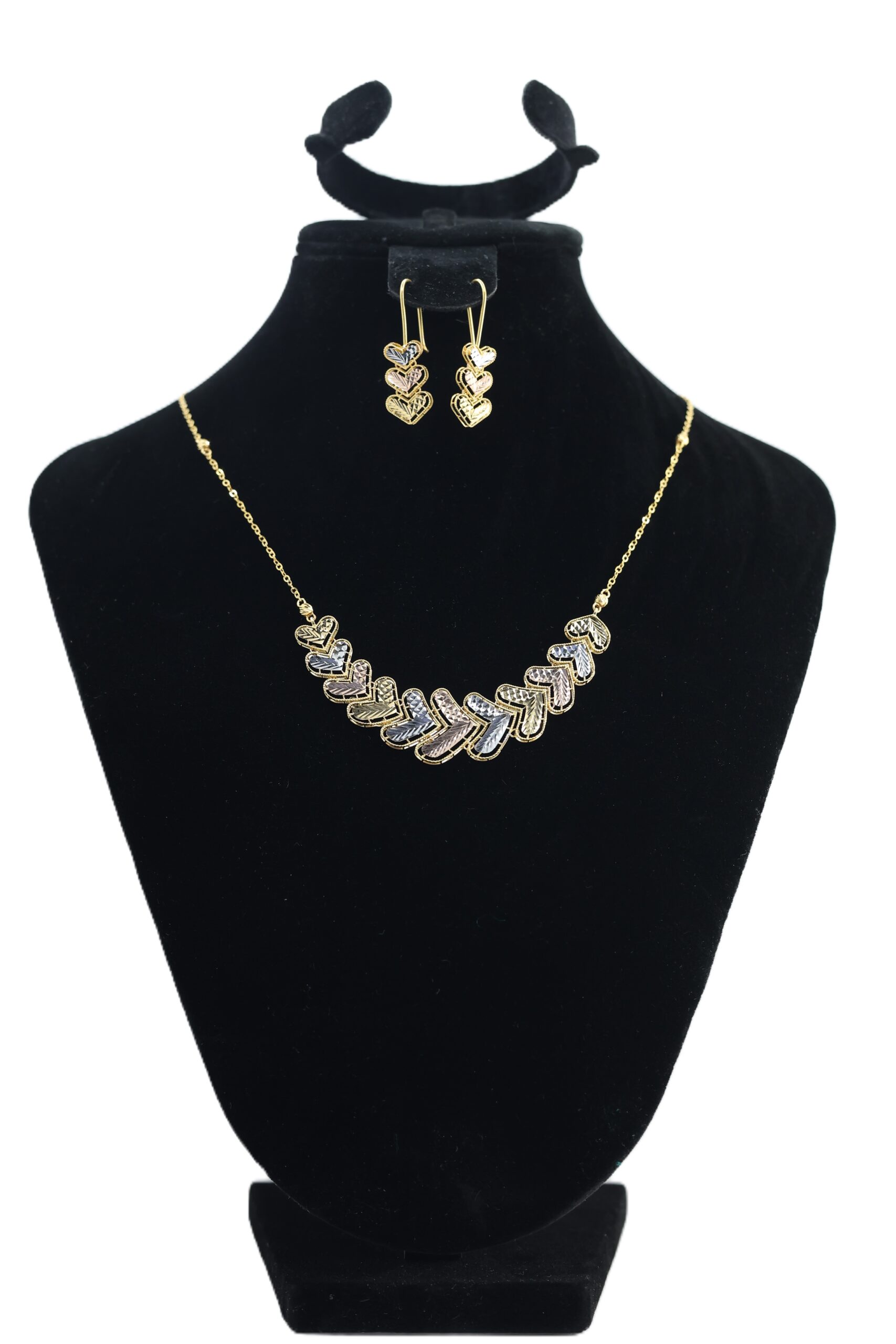 طقم ذهب Rose white Gold قلب